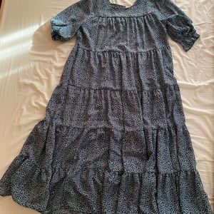 Tired floral maternity dress